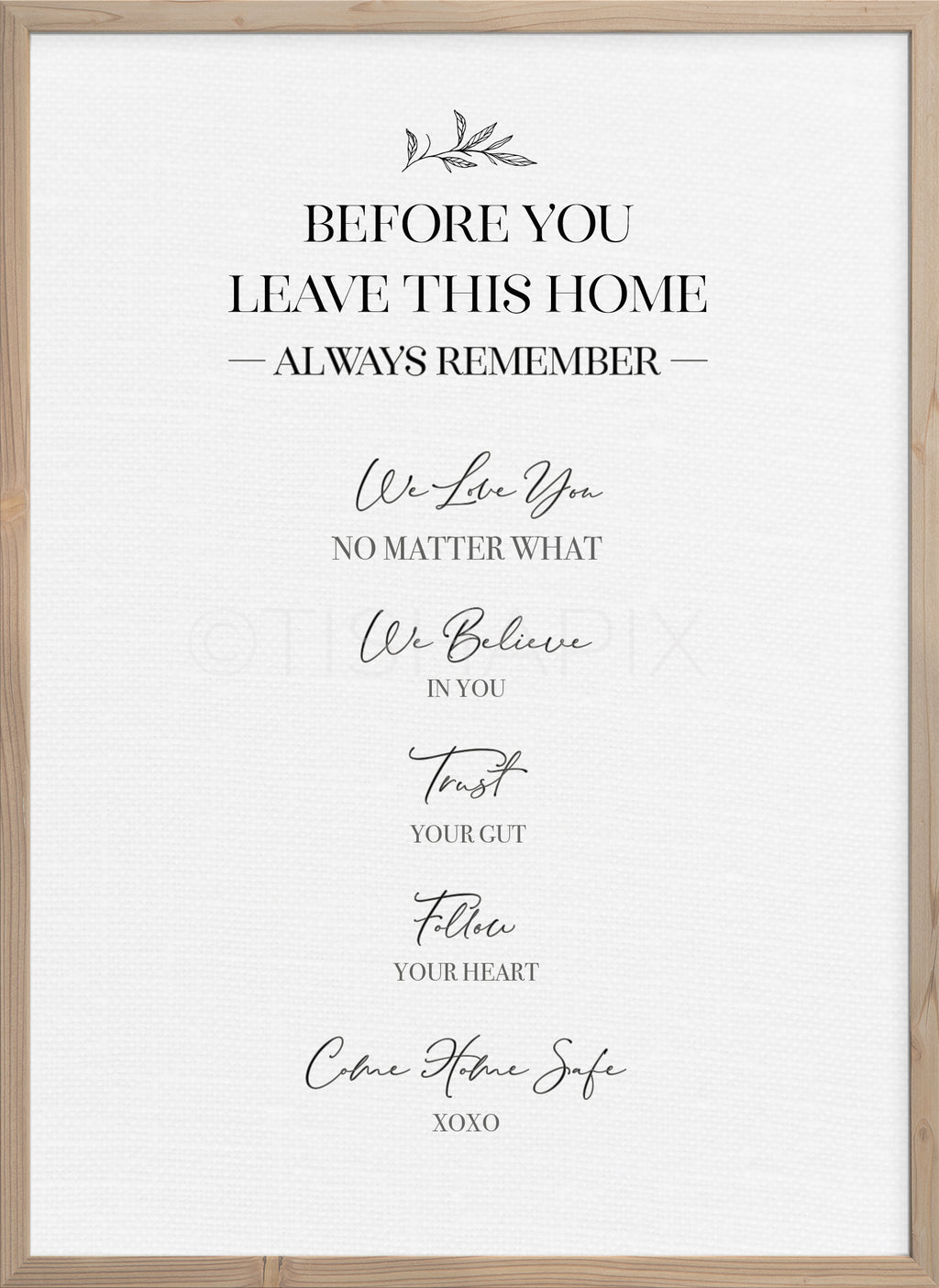 Before You Leave This Home -Always Remember