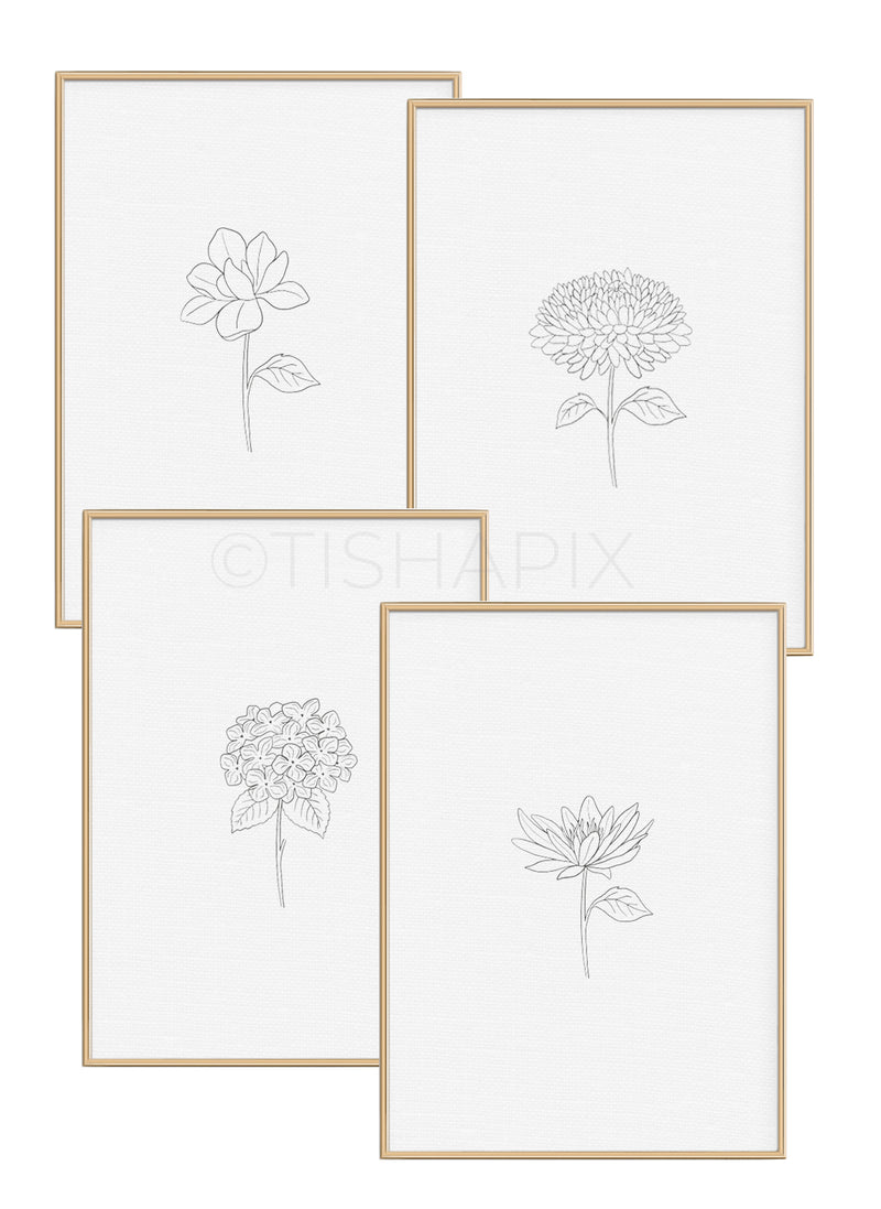 Graceful Blooms (Set of 4)