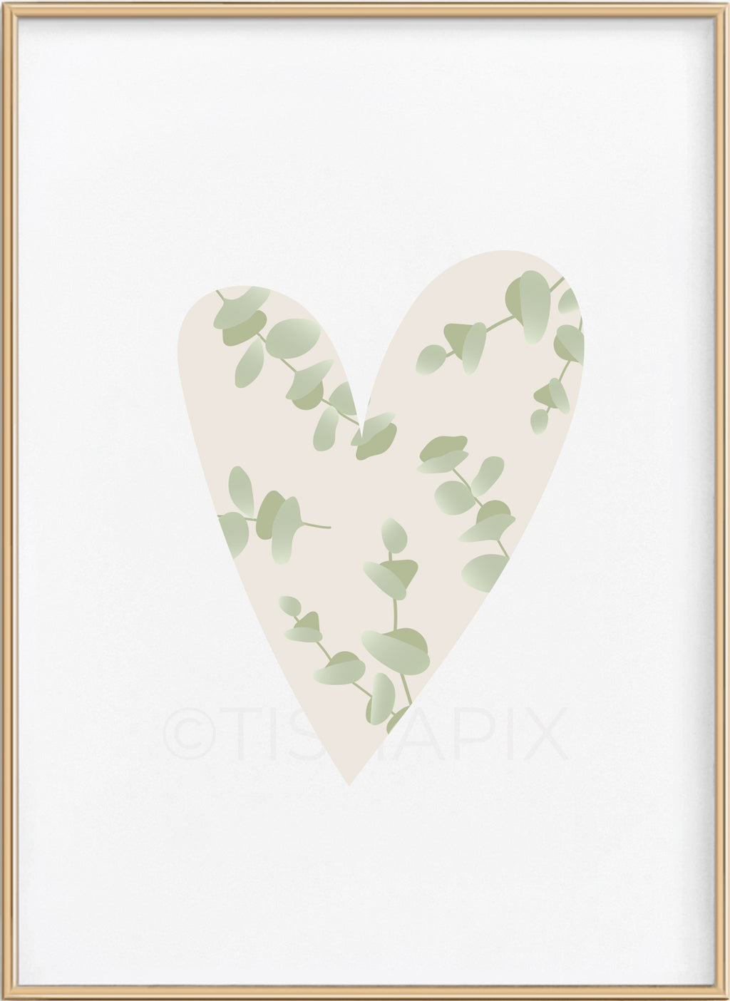 Eucalyptus Pattern Heart