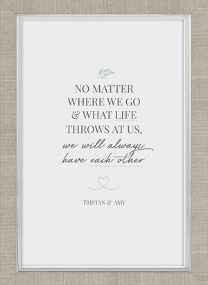 No Matter What Life Throws At Us