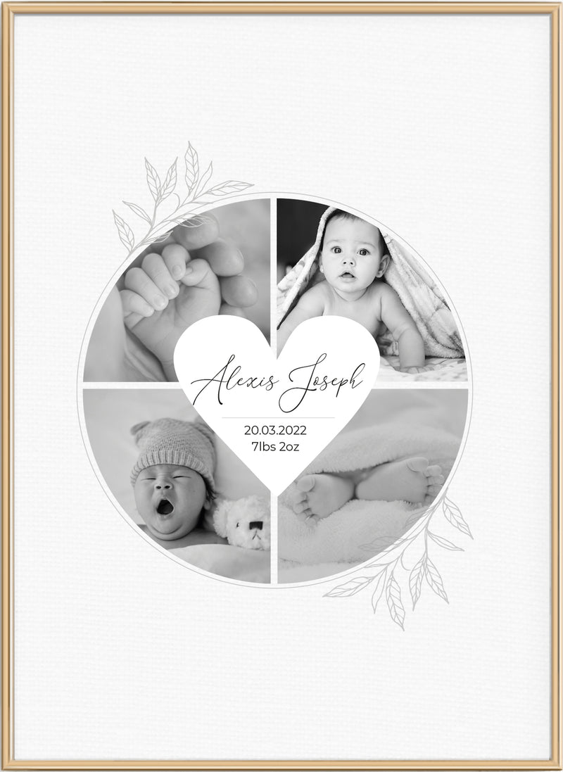 Baby/Kids Personalised Collage Photo Print