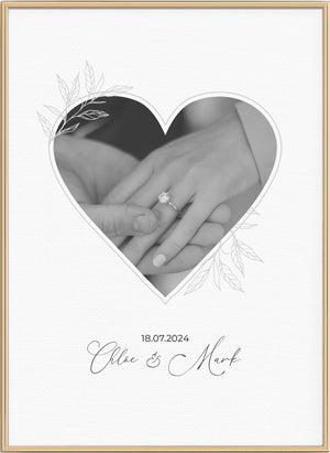 Heart Shaped Personalised Photo Print