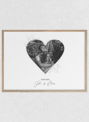 Heart Shaped Personalised Photo Print