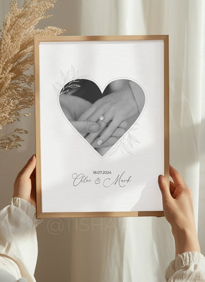 Heart Shaped Personalised Photo Print