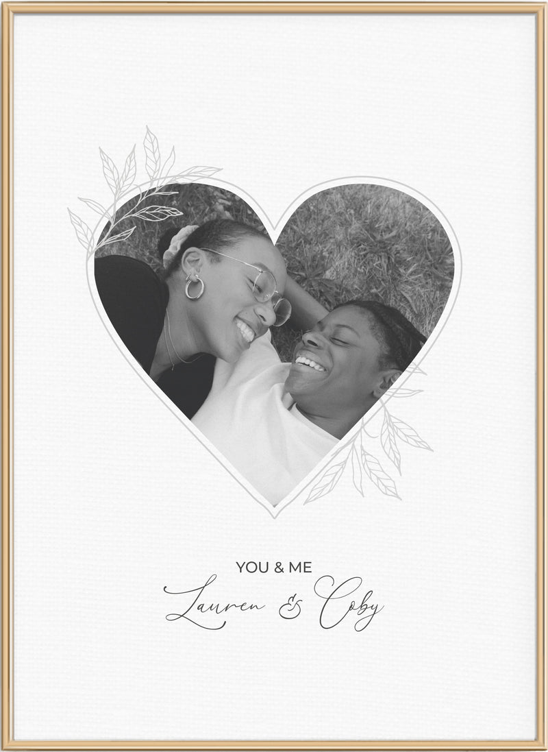 Heart Shaped Personalised Photo Print