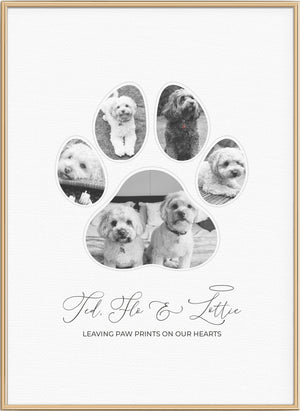 Dog Paw Personalised Photo Print