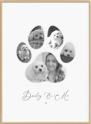 Dog Paw Personalised Photo Print