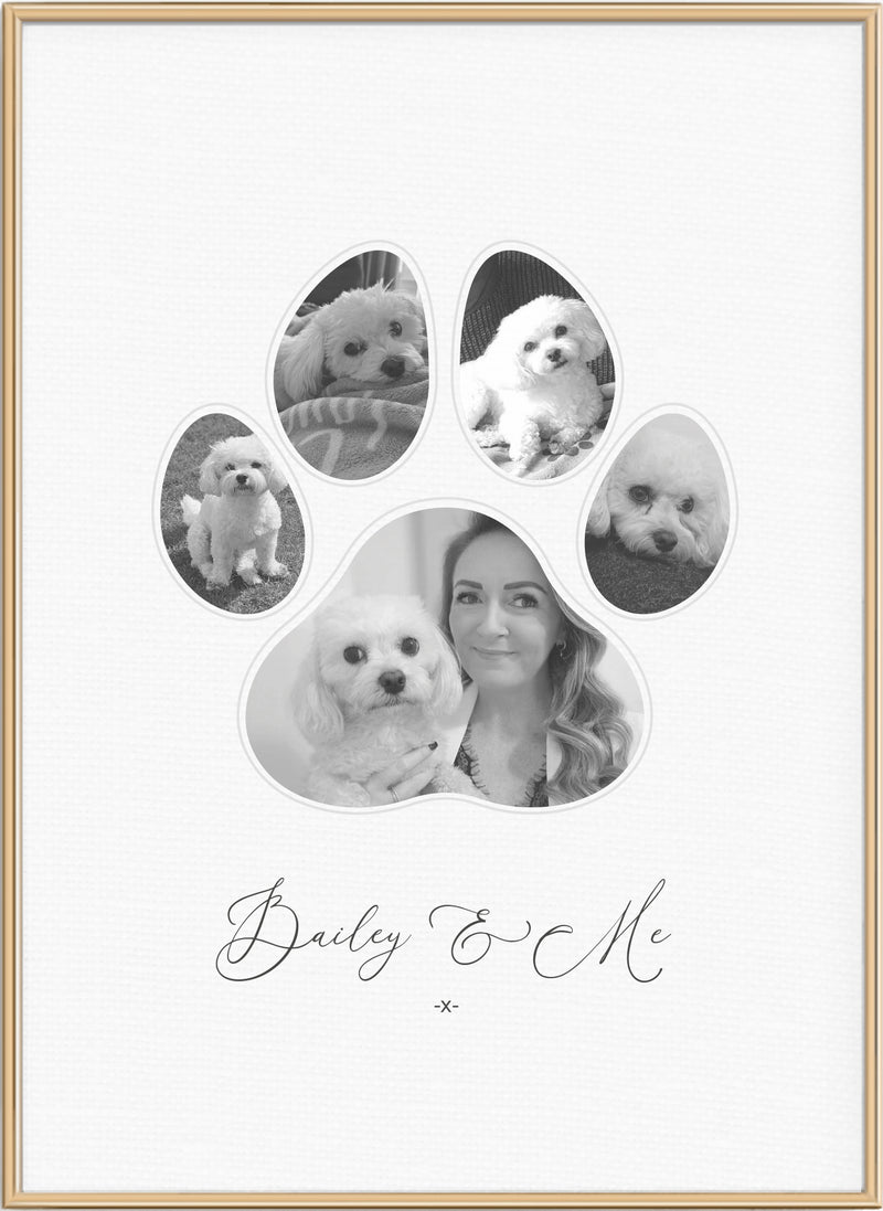 Dog Paw Personalised Photo Print