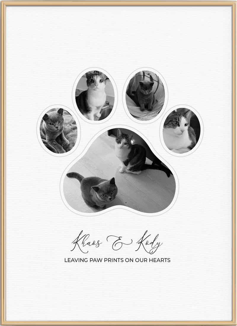 Cat Paw Personalised Photo Print