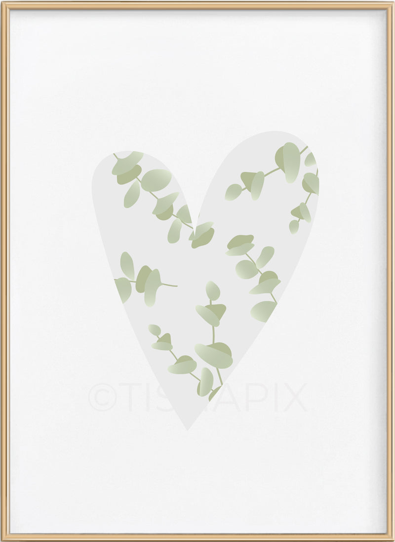 Eucalyptus Pattern Heart