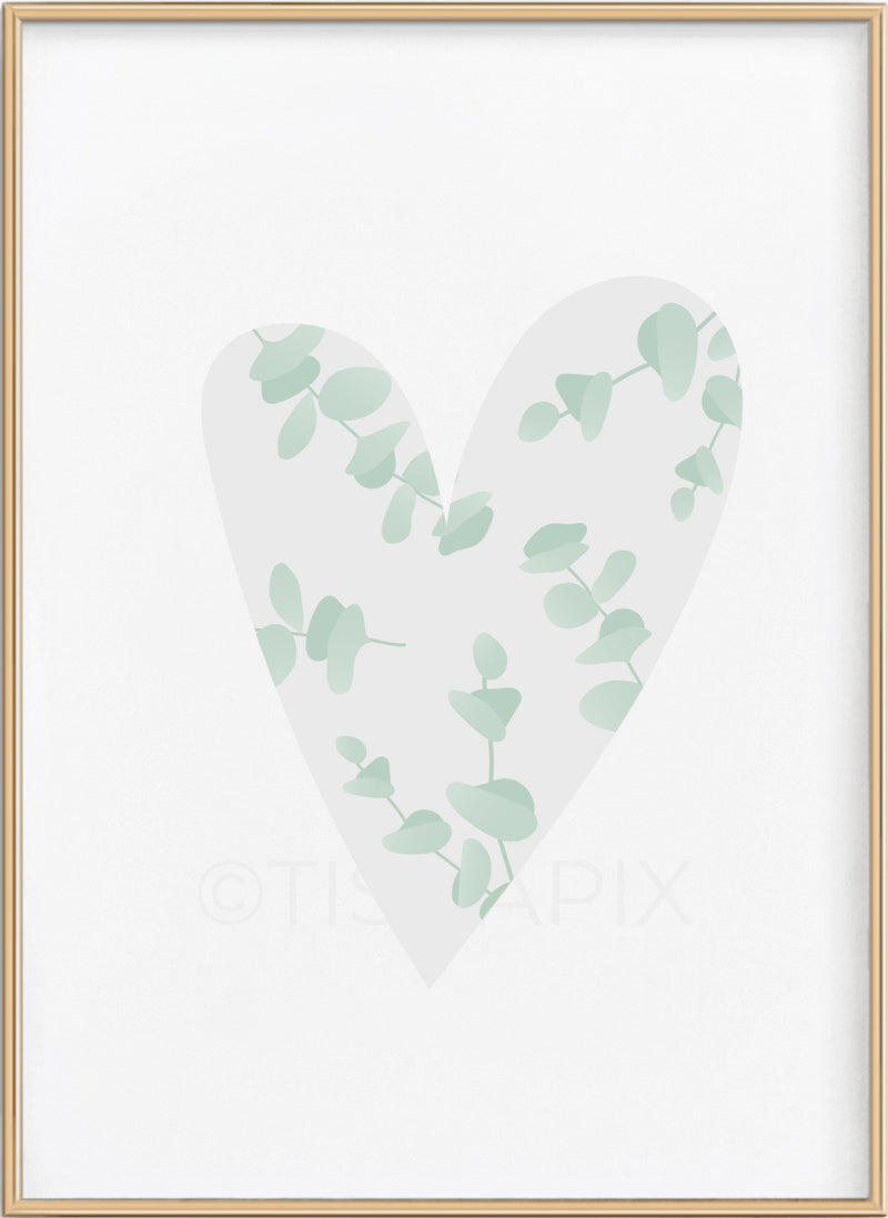 Eucalyptus Pattern Heart