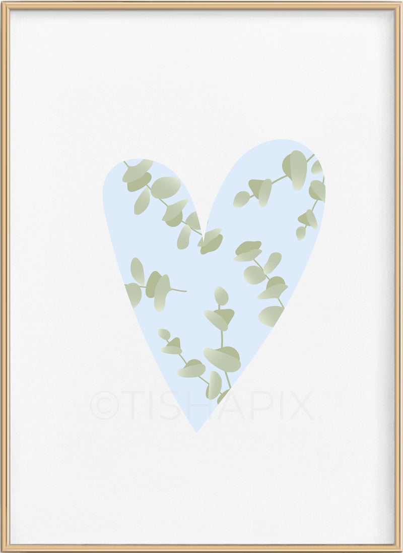 Eucalyptus Pattern Heart