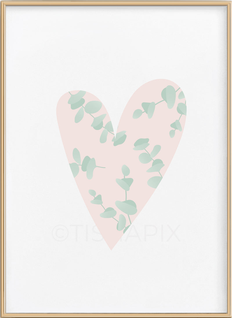 Eucalyptus Pattern Heart