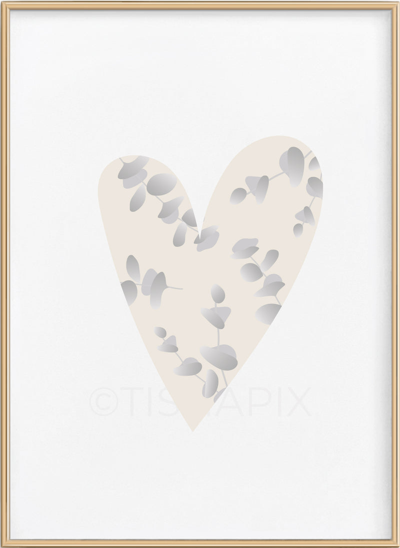 Eucalyptus Pattern Heart